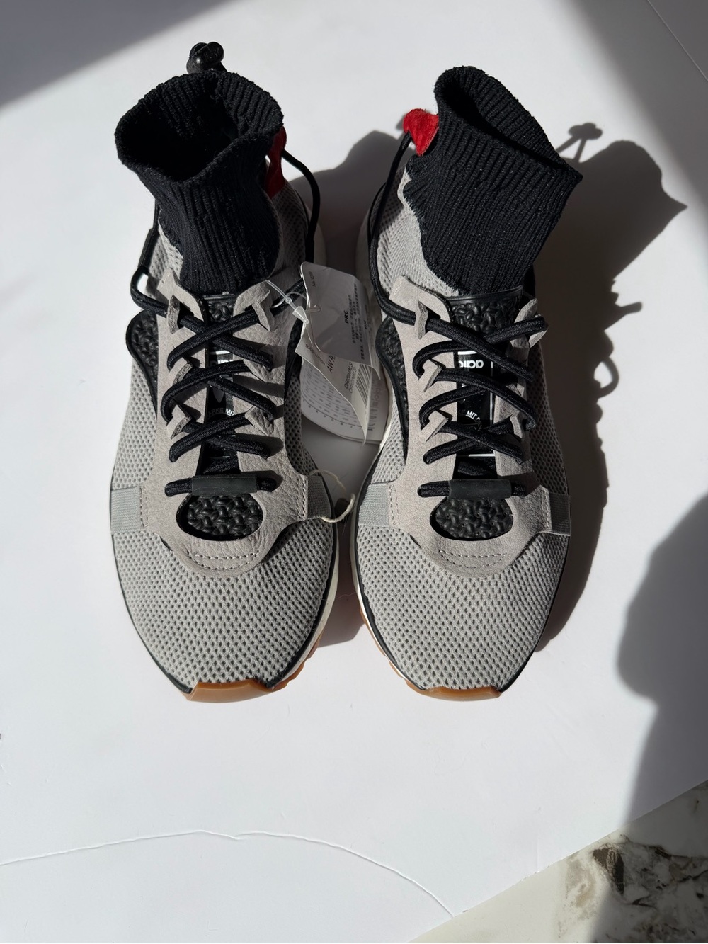 Men's Knit High-Top Athletic Sneakers - Gray/Black